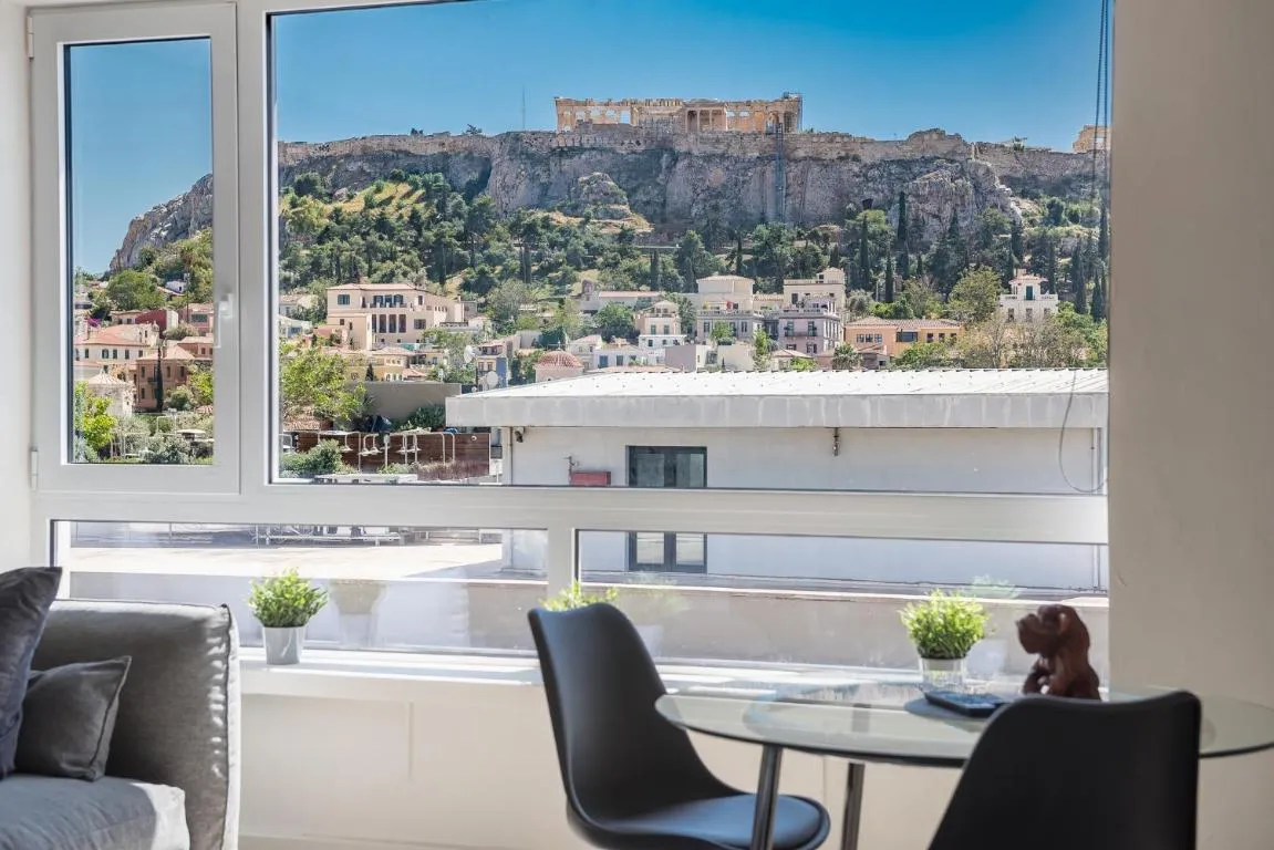 Image of Stylish Studio: Acropolis View in Monastiraki Sq.