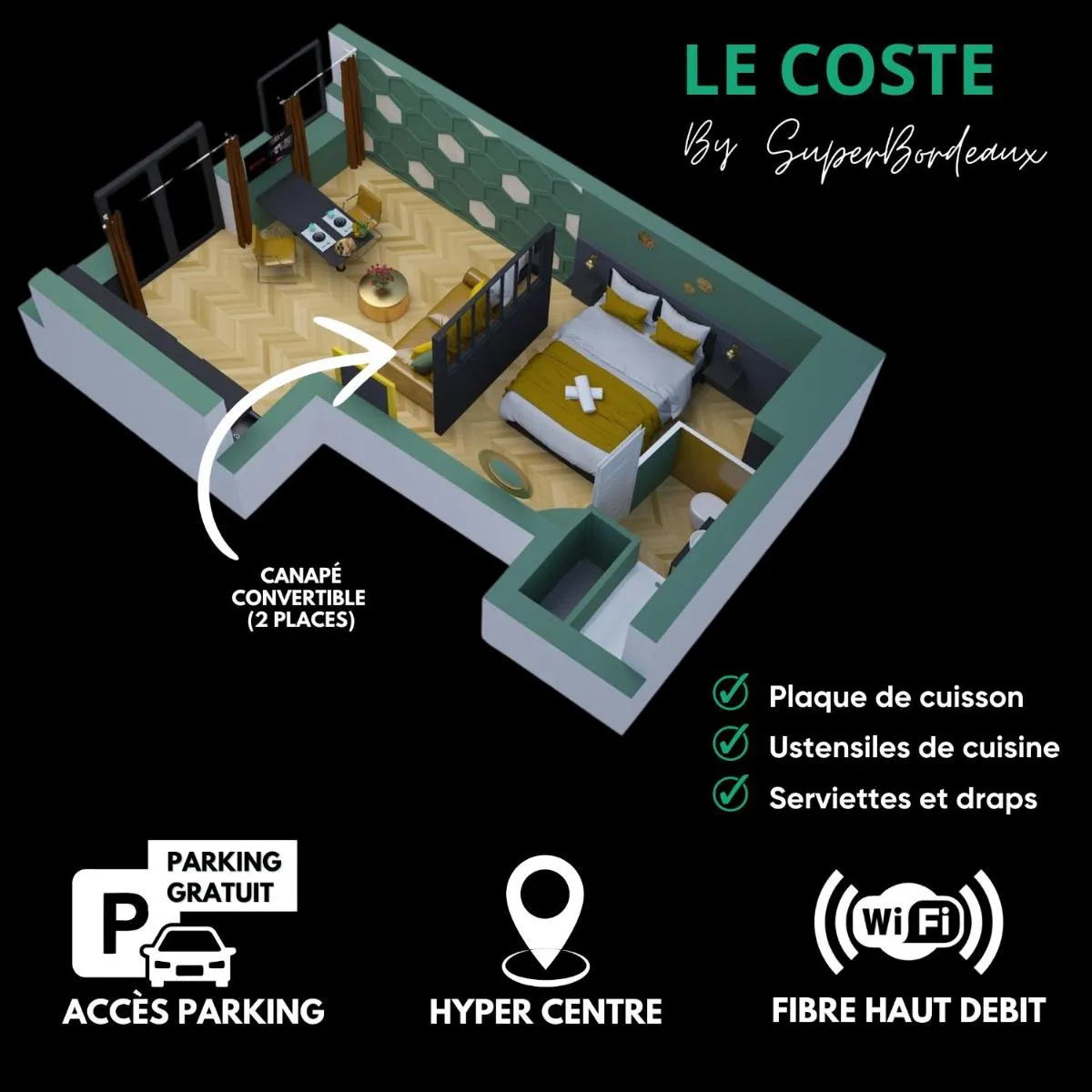 Image 5 of FREE PARKING – Self Checkin – WIFI – NETFLIX – CITY CENTER – LE COSTE by SUPERBORDEAUX