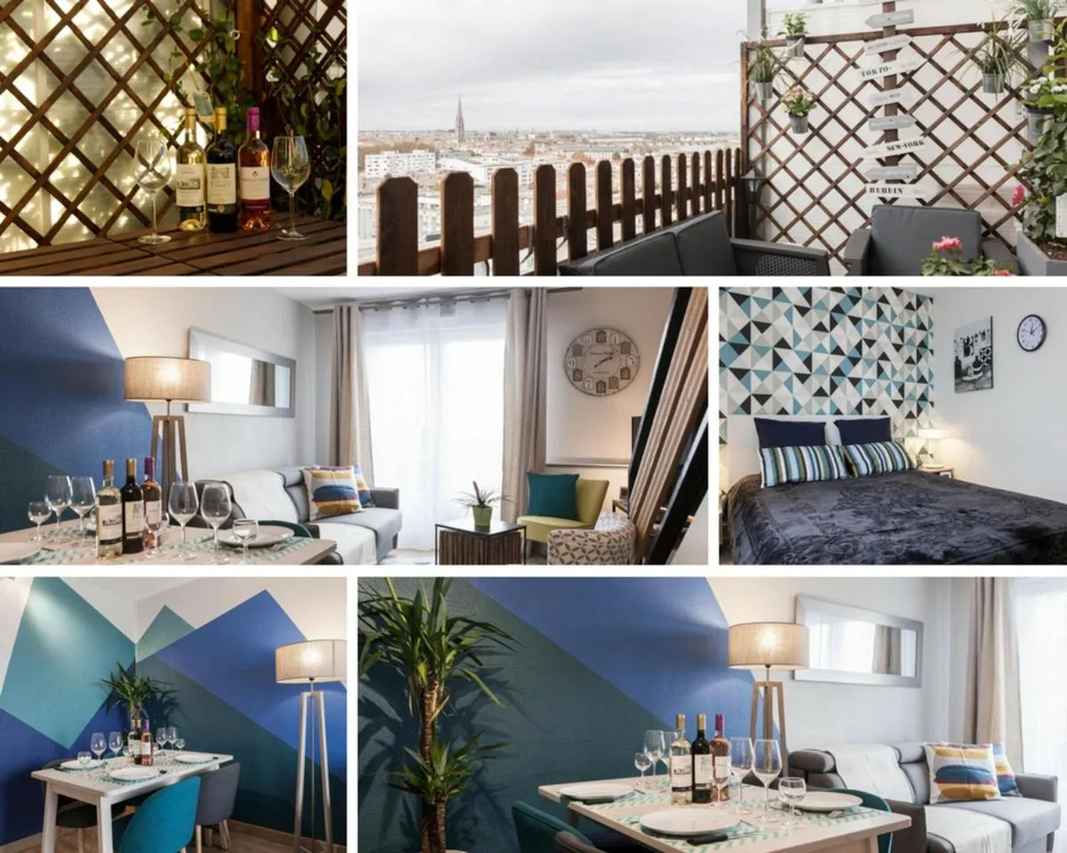 Image 3 of FREE Parking – Self Checkin – WIFI – Panoramique Terrasse – DUPLEX SAINT JEAN – SUPERBORDEAUX