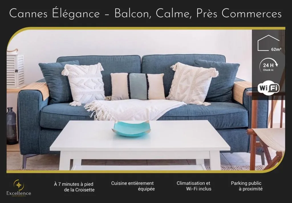 Image of Cannes Elegance – Balcony & Quiet Near Shops