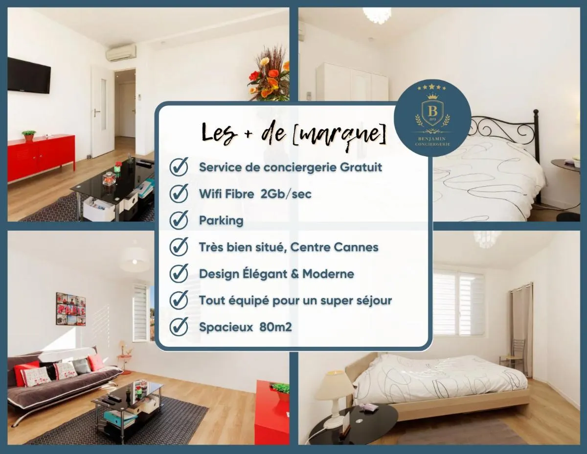 Image 1 of SuperCannes Center – Parking – Spacieux 70 Metres – Clim – Wifi