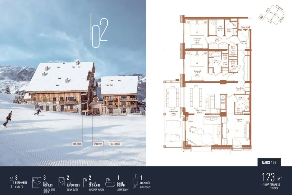 Image 3 of Antarès NAOS 102 – luxury apartment ski inski out