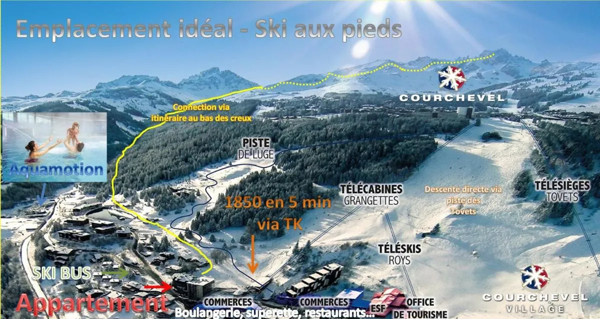 Image 1 of Courchevel 1550 – VERITABLE SKI AUX PIEDS – APPARTEMENT LES TOVETS T2 – 47m2 – 4P