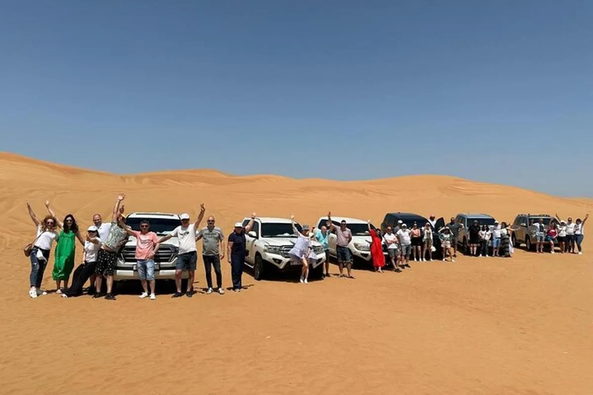 Image 0 of Abu Dhabi: 7-Hours Desert Safari with BBQ, Camel Ride & Sandboarding