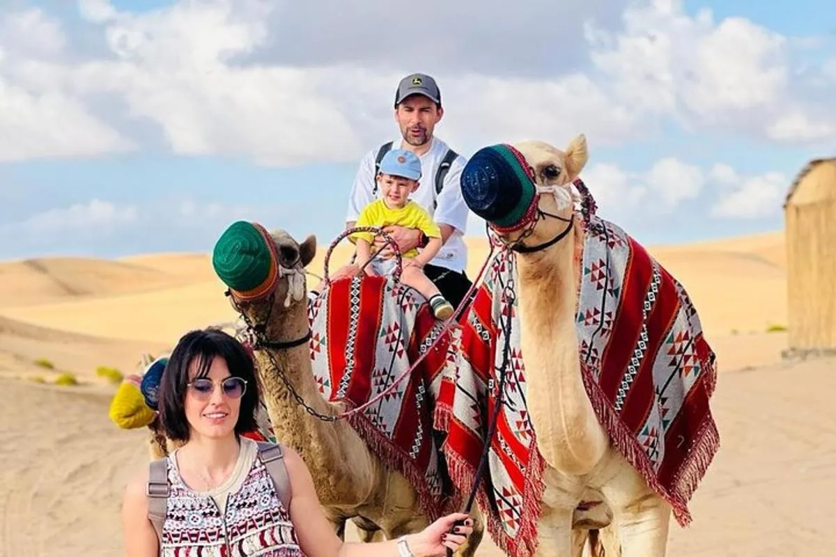 Image 2 of Abu Dhabi: 7-Hours Desert Safari with BBQ, Camel Ride & Sandboarding