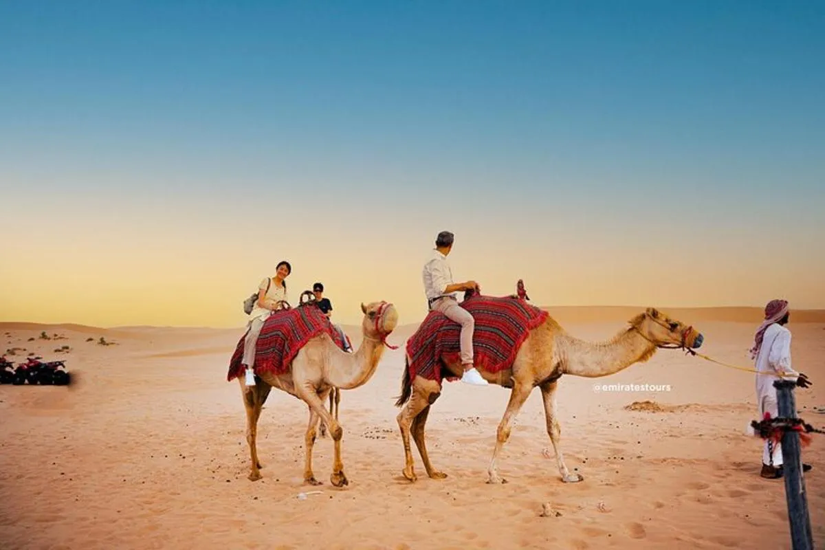 Image 1 of Abu Dhabi Morning Desert Safari: 4×4 Dune Bashing, Camel Ride and Sandboarding
