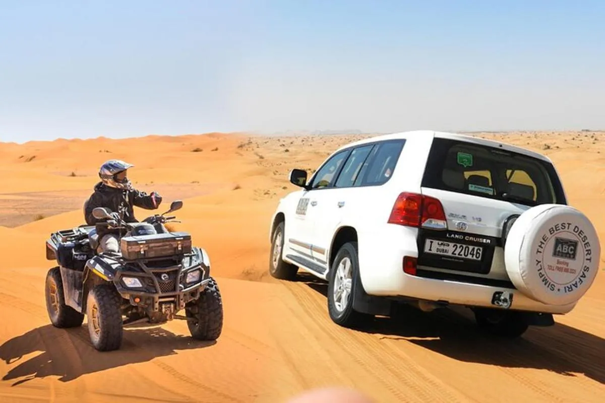 Image 1 of Dubai ATV Quadbike Desert Safari with Camel Ride Sand Boarding