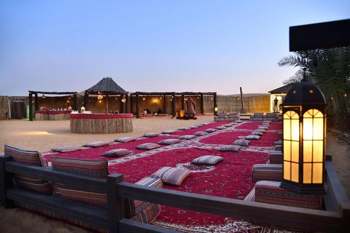 Image 1 of Dubai Desert Safari: Camel Ride, Sandboarding, BBQ & House Drinks