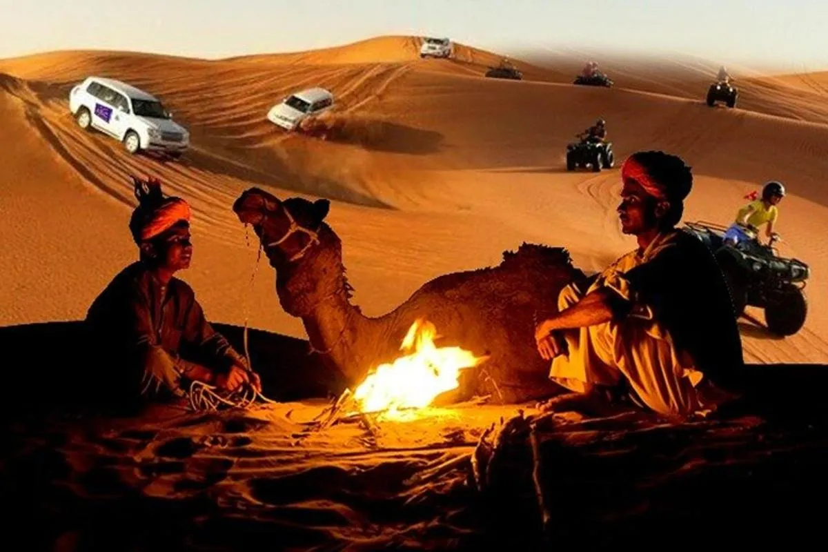 Image 1 of Dubai Desert Safari Dune Bashing, 60min ATV Quad, Camel Ride, BBQ