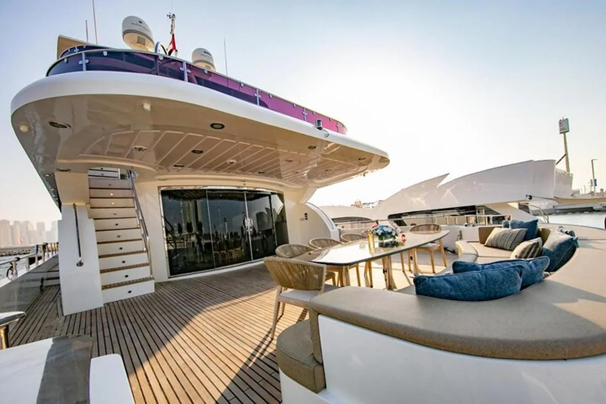 Image 4 of Dubai Harbour Super Yacht Experience with Live station & Drinks