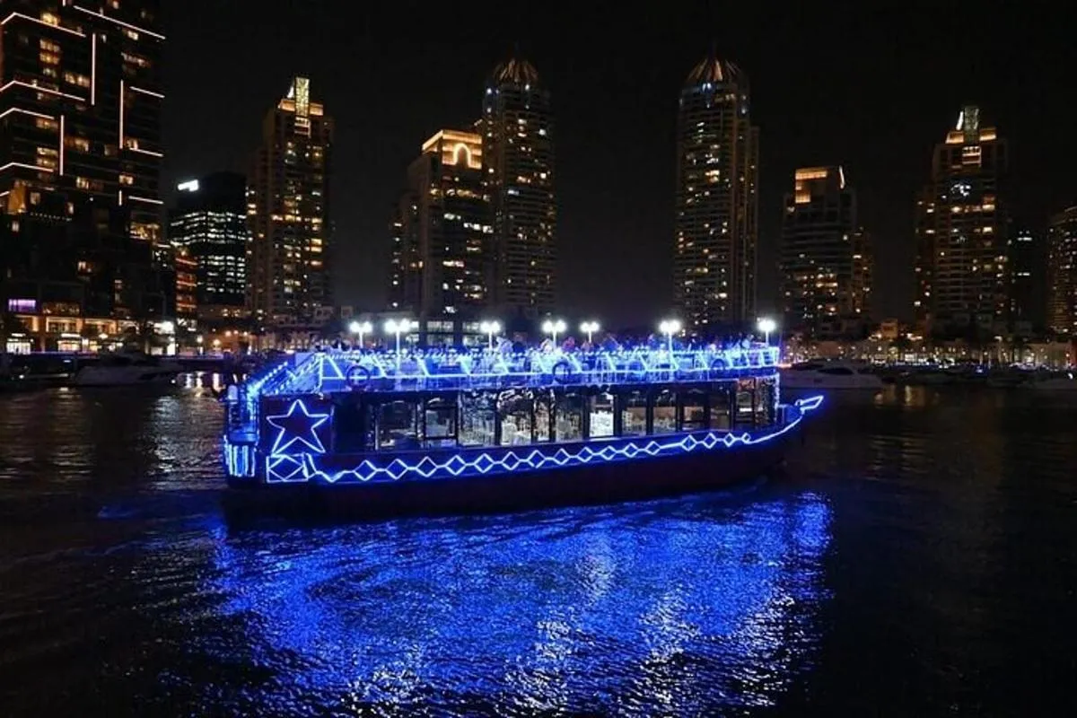 Image 0 of Dubai: Marina Dhow Cruise Dinner tour including pick on drop