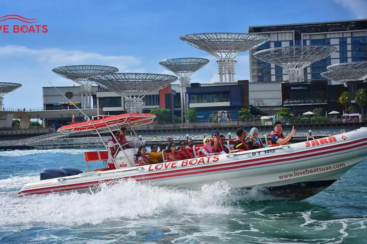 Image 1 of Dubai Speedboat Tour: JBR Skyline, Atlantis, Burj AlArab Optional