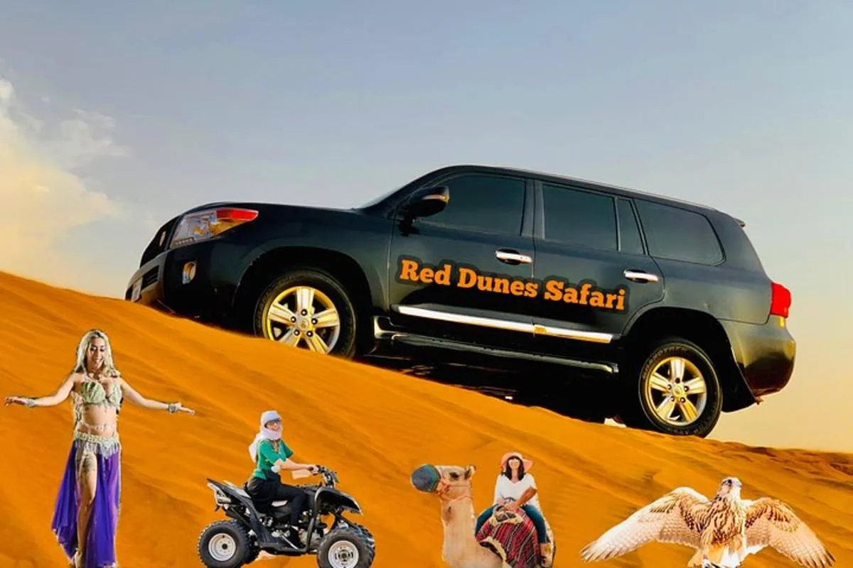 Image 1 of Dubai desert safari with 4×4 Dune Bashing,Camel Ride sand board