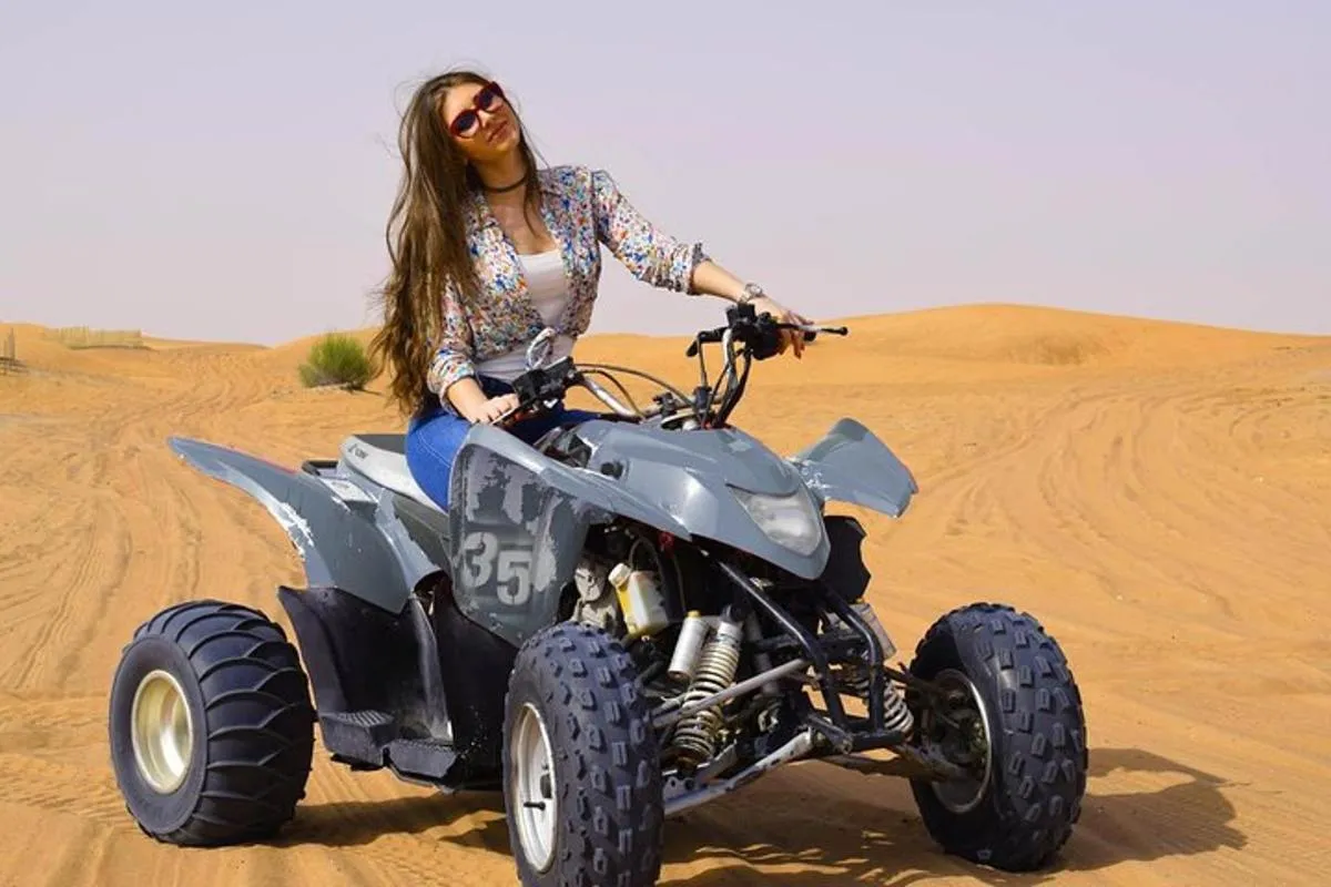 Image 1 of Morning Desert Safari with Quad Bike, Camel Ride & Sandboarding