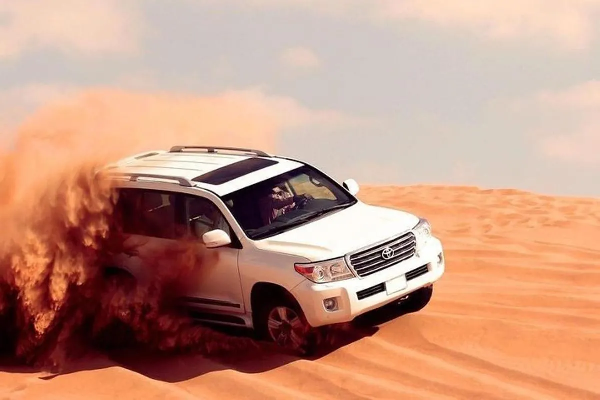 Image 0 of Private Desert Safari With Sand Boarding Quad bike and Camel Ride BBQ Dinner