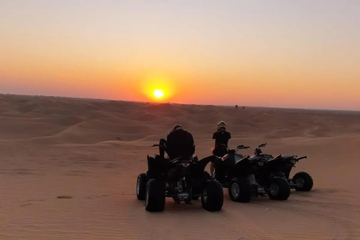 Image 1 of Sunset Quad Bike Tour Dubai (Deep desert ride , sunset in desert)