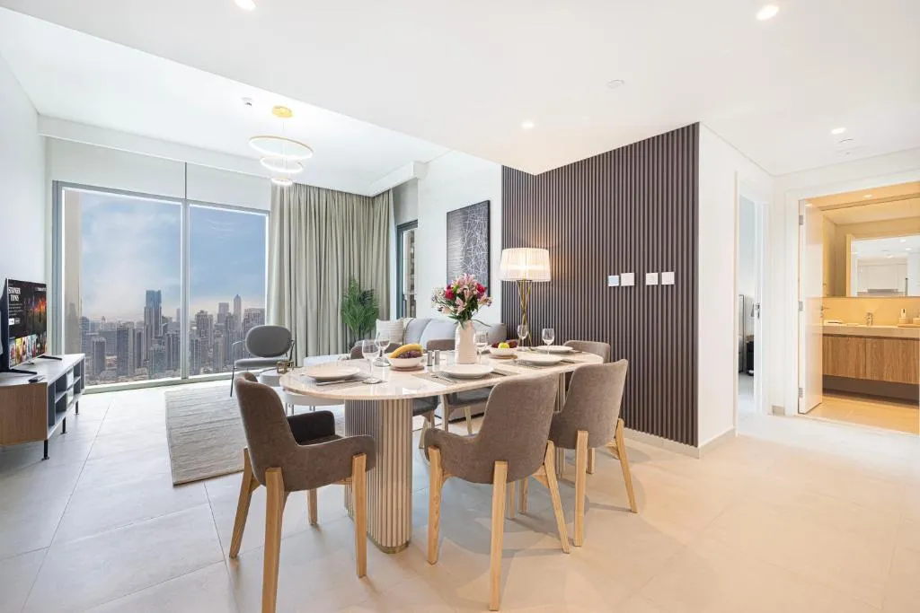 55th High Floor – 2 Bedroom Apartment with Full Burj Khalifa & Fountain View, Close to Dubail Mall – Downtown Dubai by Stayfinity Max 8 Guests