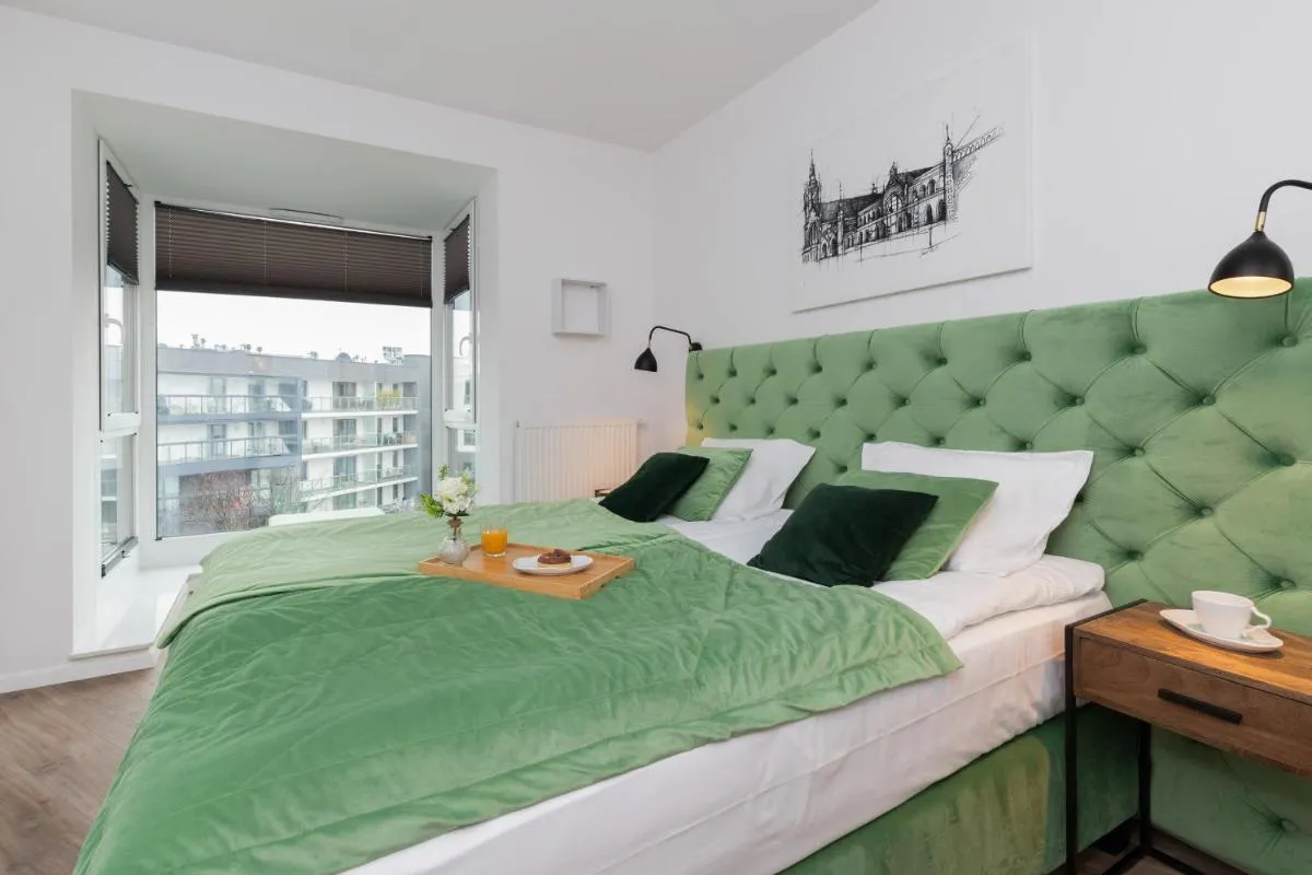Image 1 of Green Apartment in Gdańsk with Free Access to the Gym and Parking by Renters