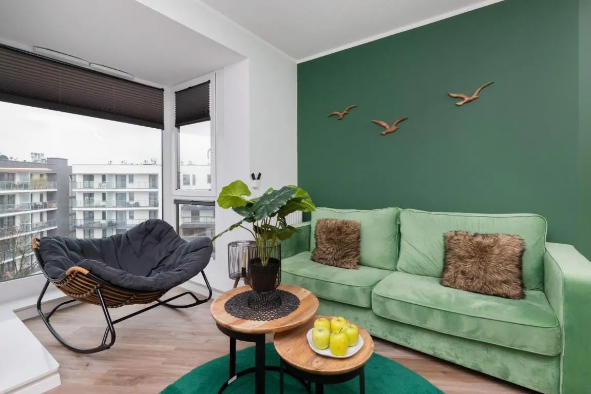 Image of Green Apartment in Gdańsk with Free Access to the Gym and Parking by Renters