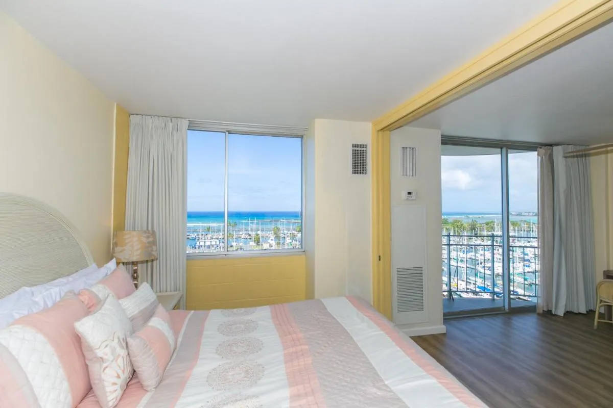 Image 1 of Spacious One Bedroom Harbor View Condos at Ilikai Marina With Private Balcony