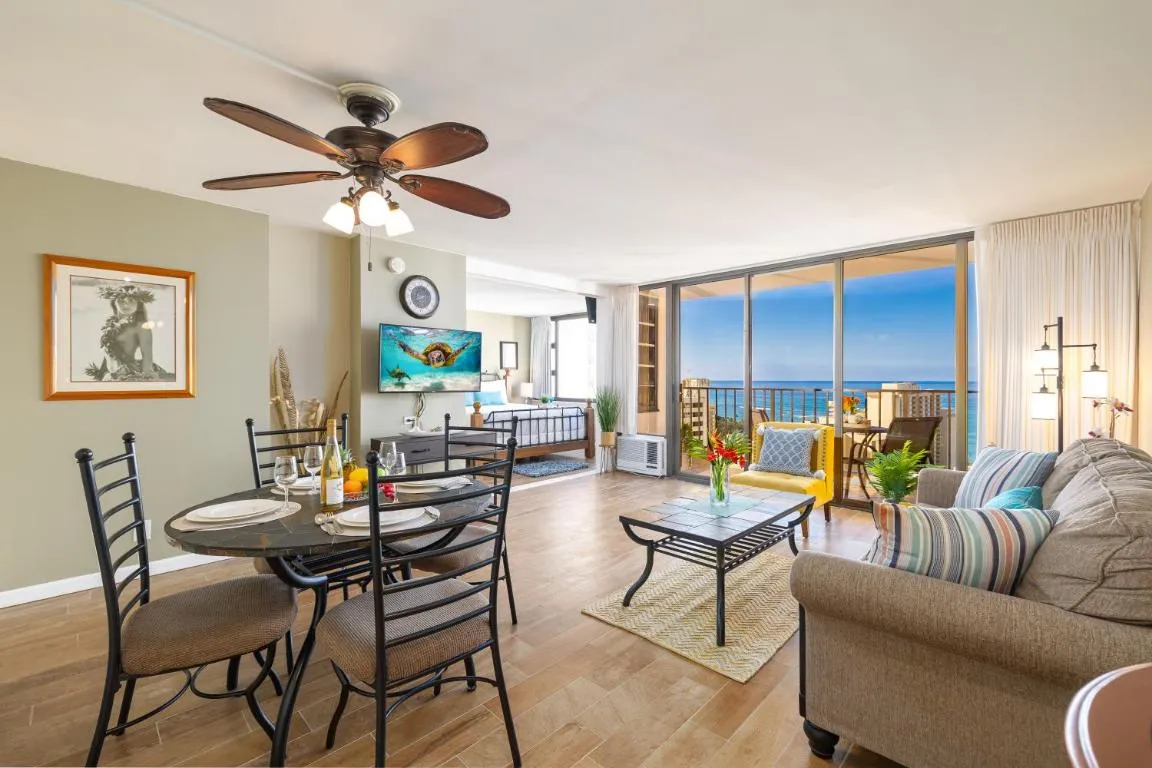 Image of Stylish Ocean View Condo Near Waikiki Beach with Free Parking!
