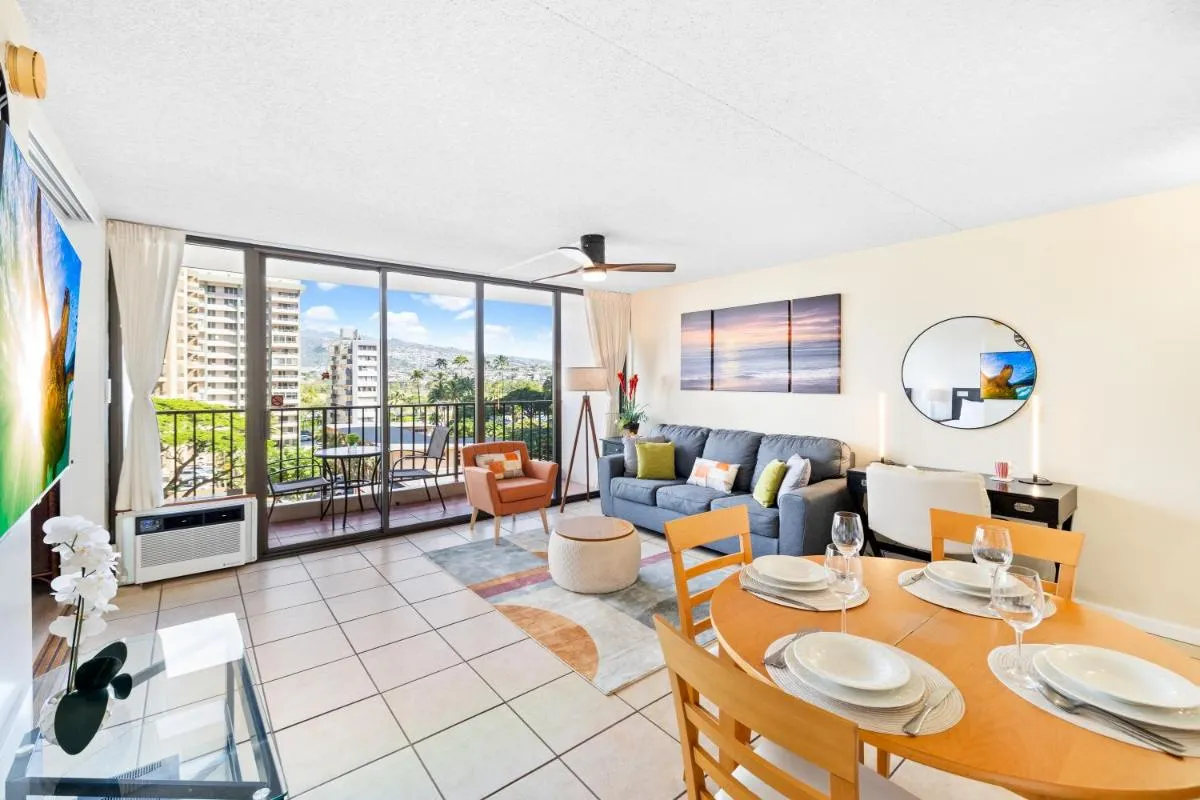 Image 1 of Cozy & City View Steps to Waikiki Beach with Parking