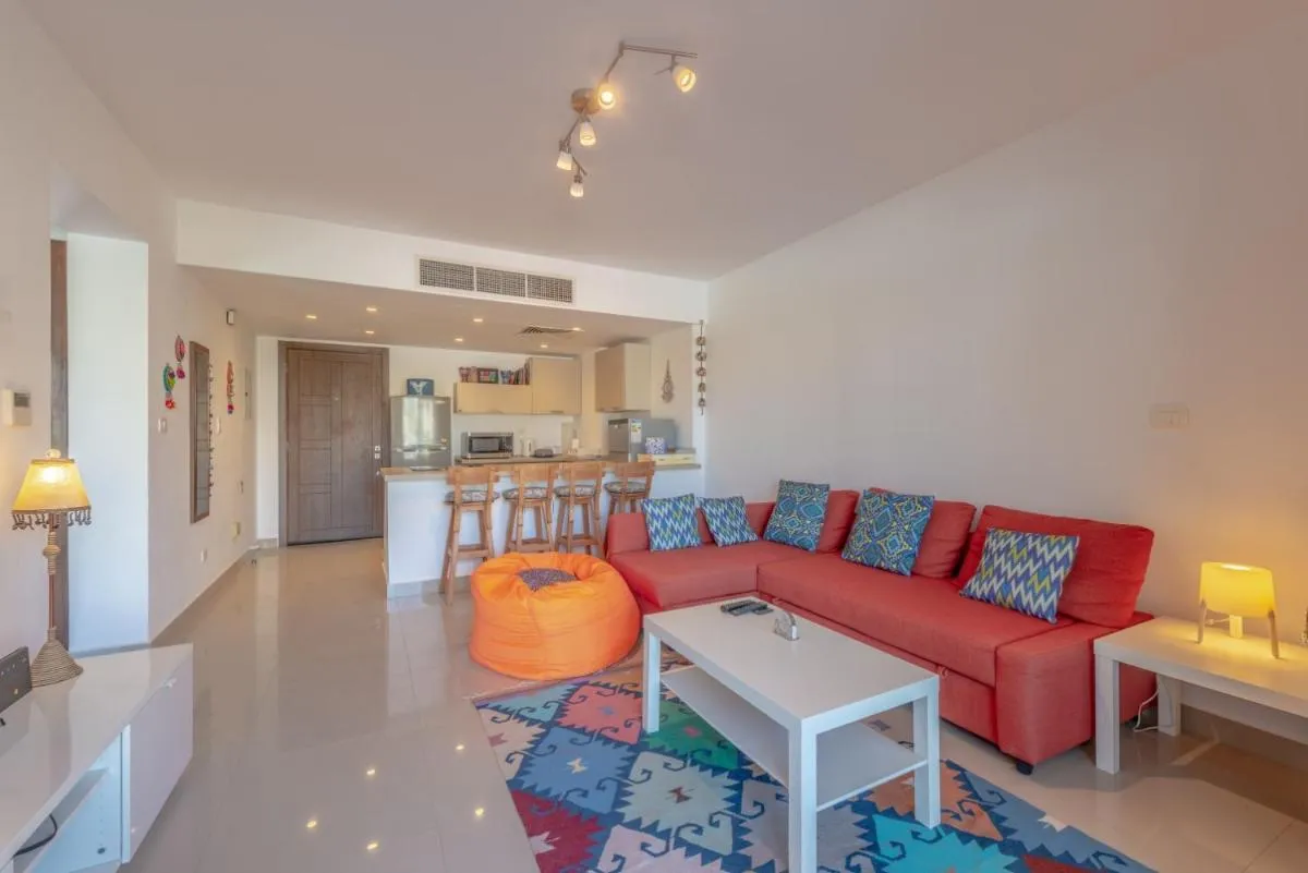 Image 4 of Cozy 2-Bedroom Apartment in G-Cribs, El Gouna. Terrace & Pool