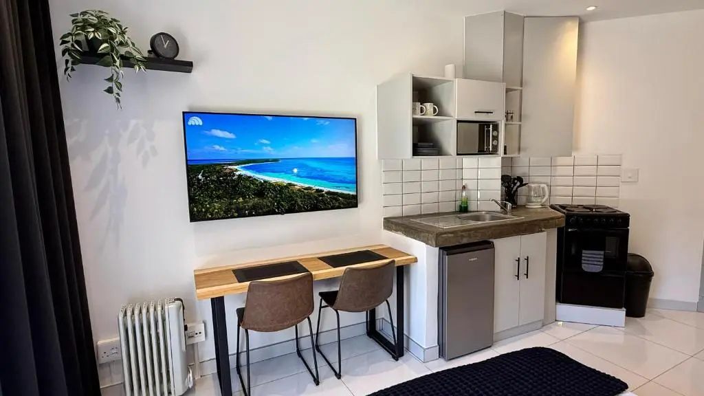 Image of The Monochrome Apartment 209 – Urban Chic Escape – Open Plan Bathroom with Bathtub