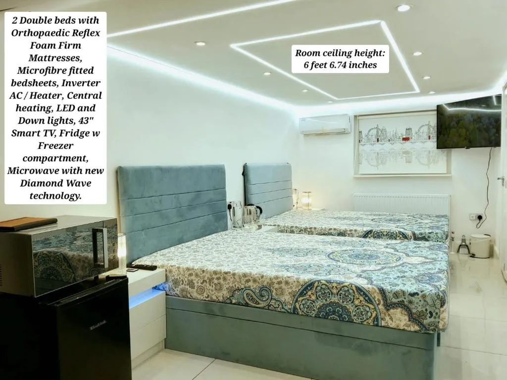 Air Conditioned Modern Double Bed Room with Private Attached Bathroom – FREE Parking – Near London Heathrow Airport & Southall Broadway