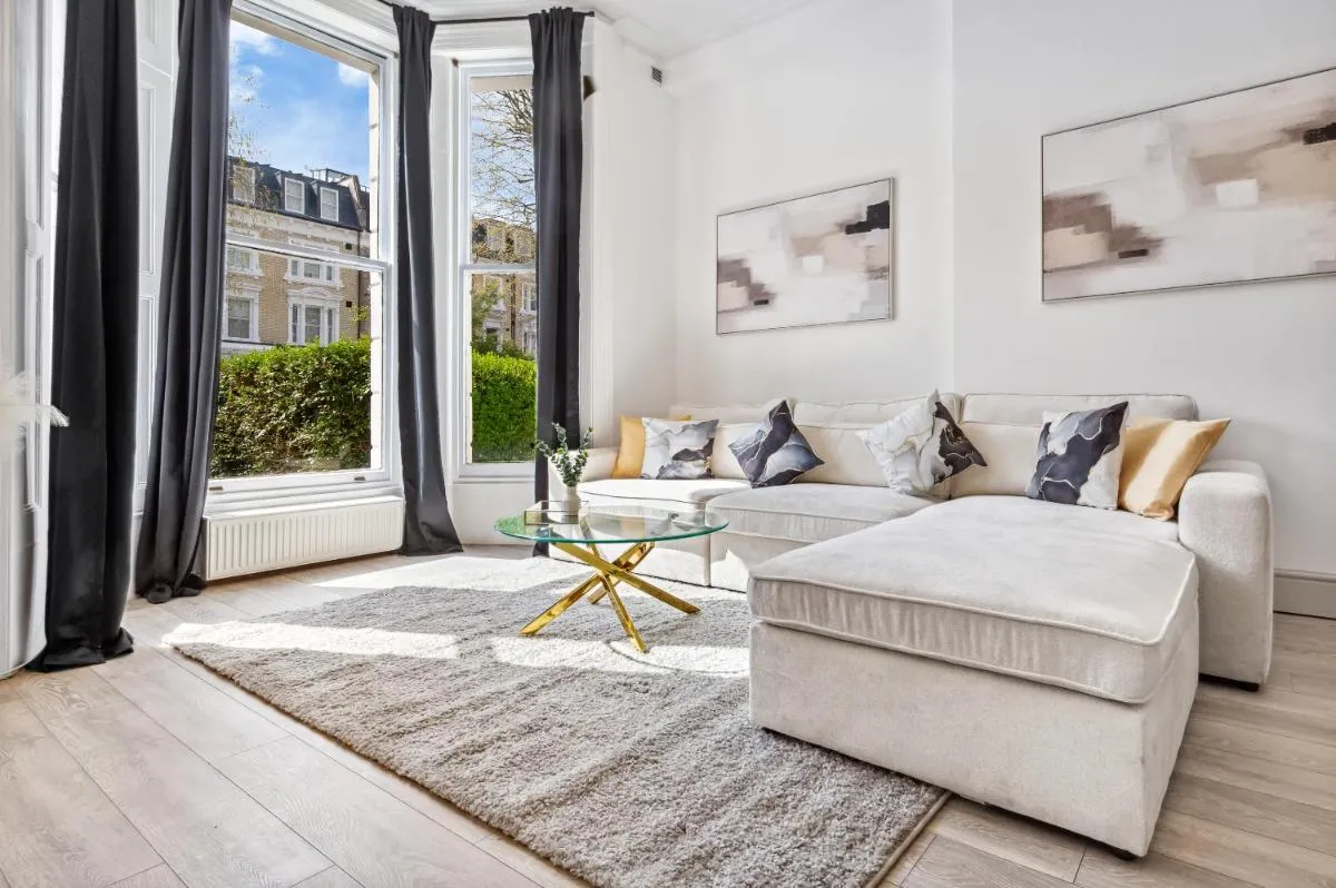 Image 2 of Minimalist Luxe 2BR Designer Retreat in Prime Kensington for 6 Next to Station Harrods