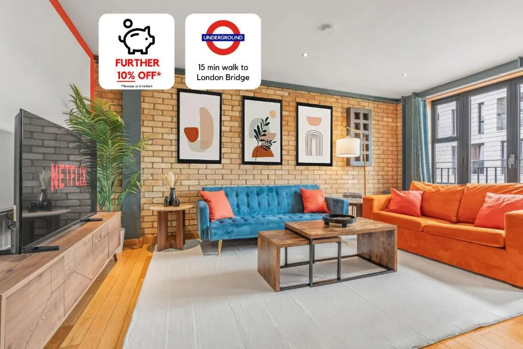 Waterloo – Modern and Industrial 2 Bed – Close to London Bridge, Sleeps 6