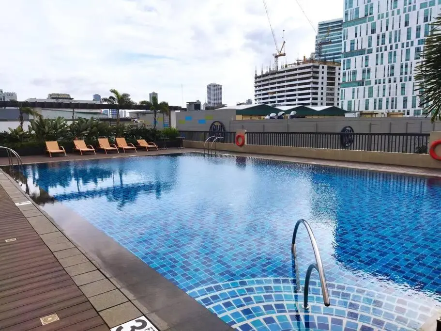 Image 5 of Cubao Manhattan Plaza Residential Condo T139G – HUGE Studio with Pool, Kitchen & Balcony, Walk Distance to Araneta Coliseum LRT MRT Malls in Cubao Quezon City – Staycations by SMS