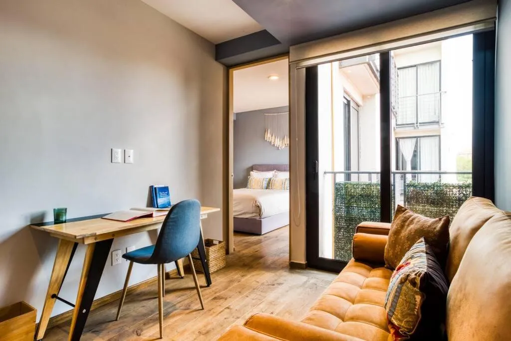 Image 1 of Chic Condesa Apt – Private Rooftop & Home Office