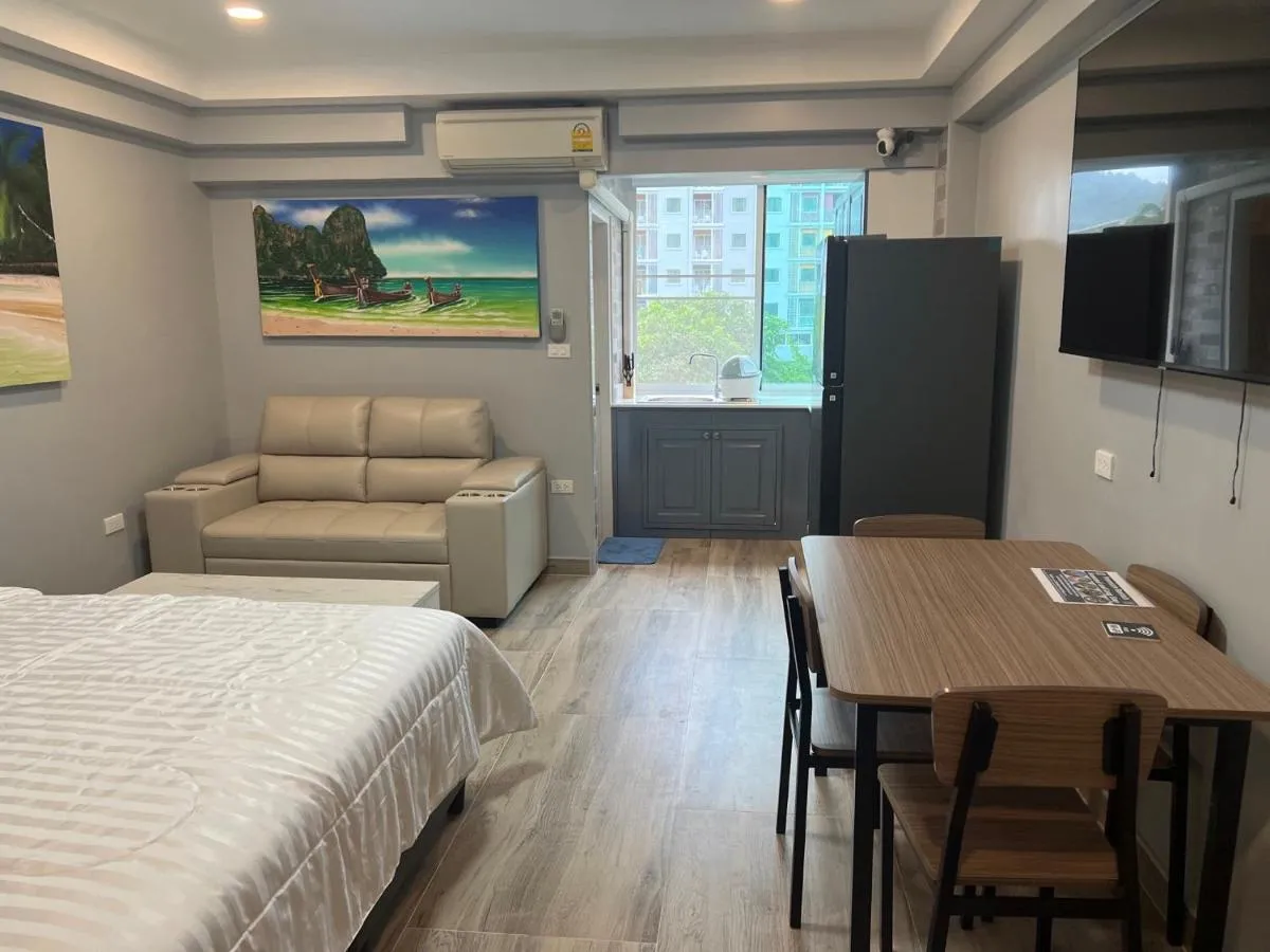 Image 1 of Patong Vacation Rentals – Patong Condotel – 28 SQM – King bed, Kitchen, Private Bathroom, Seating Area, TV with Free WIFI, walking distance to the Beach
